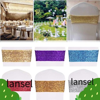 LANSEL สายคล้องเก้าอี้ ประดับเลื่อม สีพื้น โรแมนติก สําหรับตกแต่งงานแต่งงาน