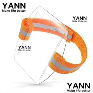 Yann1 กระเป๋าใส่บัตรประจําตัว สายคล้องแขน ปรับได้ สีส้ม สําหรับผู้ชาย 5 ชิ้น