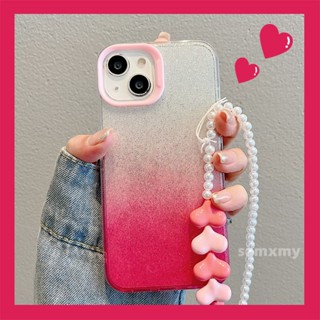 เคสโทรศัพท์มือถือ แบบใส แต่งกลิตเตอร์ไล่โทนสี พร้อมจี้หลากสี สําหรับ Iphone 14 13 12 Pro Max 11