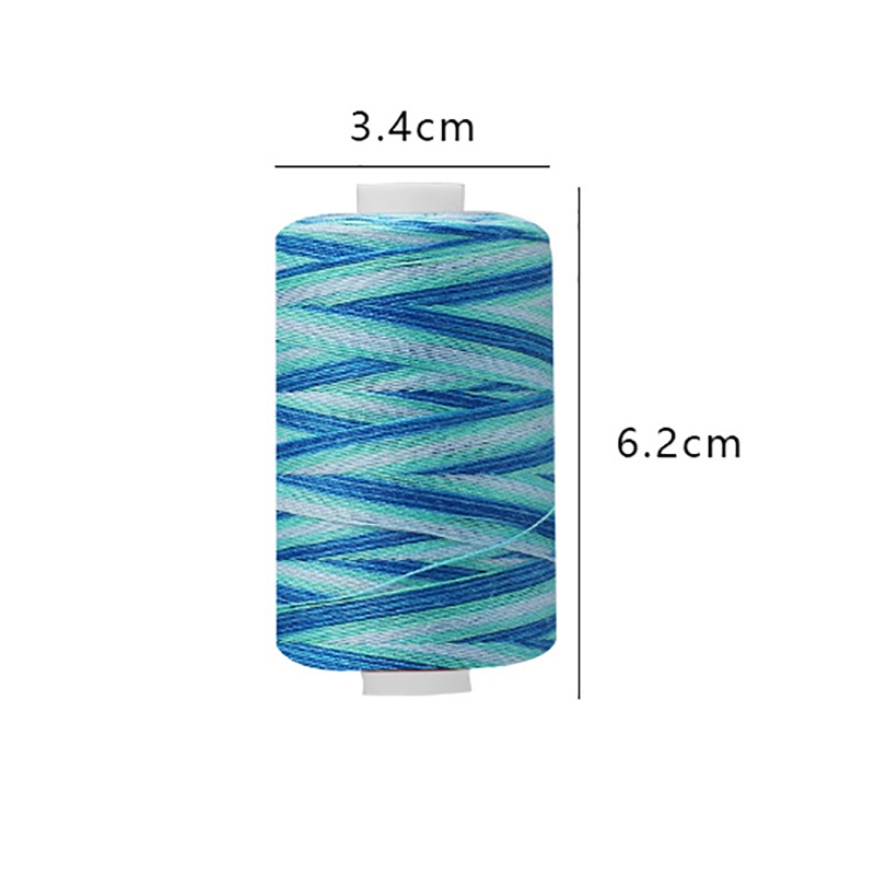 ด้ายโพลีเอสเตอร์ สีรุ้ง 1000 ขนาด 1 ชิ้น สําหรับเย็บผ้า เข็ม และจักรเย็บผ้า - รูปที่ 2