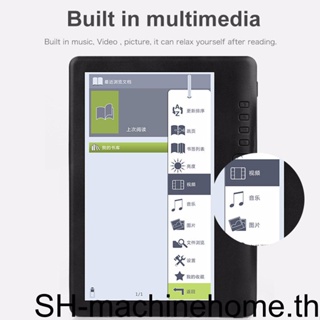 เครื่องอ่าน E-book พร้อม HD TFT 7 นิ้ว หน้าจอ 4GB US เครื่องเล่น MP3 ดิจิทัล แท็บเล็ต เสียง สีดํา
