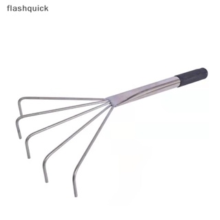 Flashquick สวนคราด คราด ดอกไม้ขนาดเล็ก มือคลายดิน สเตนเลส เครื่องมือกรงเล็บ แบบพกพา ใบไม้ญี่ปุ่น เครื่องมือที่ดี