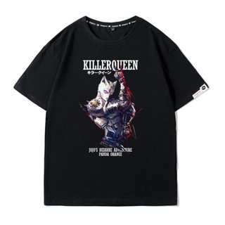 อะนิเมะเสื้อยืด JOJOs Bizarre Adventure และ Immortal Diamond Killer Queen - เสื้อยืดแขนสั้นที่มีเสน่ห์ใหม่ขนาดใหญ่