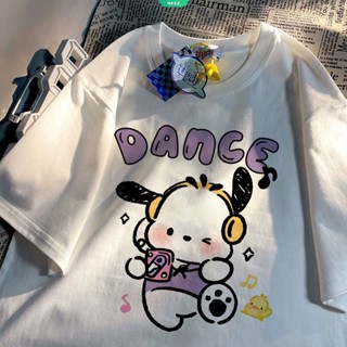 ใหม่ เสื้อยืดแขนสั้น ผ้าฝ้าย พิมพ์ลายการ์ตูน Sanrio Pachacco น่ารัก สไตล์ญี่ปุ่น แฟชั่นฤดูร้อน สําหรับผู้หญิง 2023