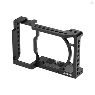 Fw Andoer Camera Cage Video Film Movie Making Stabilizer Aluminum Alloy 1/4 Inch Screw with Cold Shoe Mount for  A6500/A6400/A6300/A6000 Camera