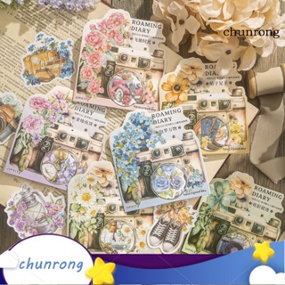 Chunrong สติกเกอร์ ลายธีมการเดินทาง สไตล์วินเทจ สําหรับตกแต่งสมุดไดอารี่ DIY 40 ชิ้น