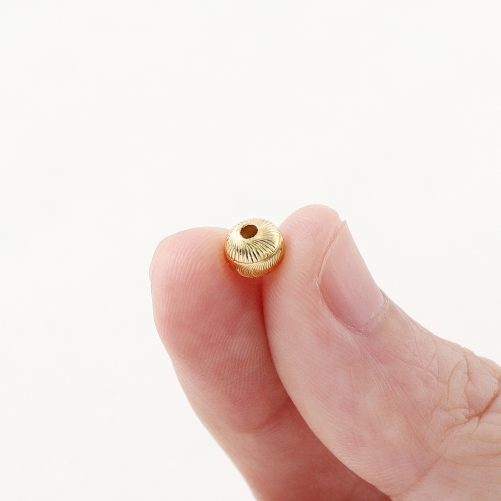 St. kunkka ลูกปัดชุบทองแท้ 18K 4-6 มม. สําหรับทําเครื่องประดับ 20 ชิ้น - รูปที่ 6