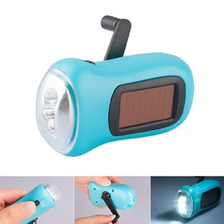 LED Torch Solar Power Hand Crank Flashlight Wind Up Emergency Camping Light