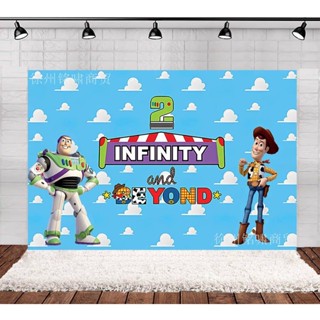Trend Toy Story แบนเนอร์ธีมวันเกิด 2 ปี สําหรับตกแต่งพื้นหลังถ่ายภาพ