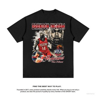 เสื้อยืดพิมพ์ลาย เสื้อยืดคอกลม แขนสั้น พิมพ์ลาย Jason NBA Pelicans Ingram Fan สไตล์วินเทจ พลัสไซซ์