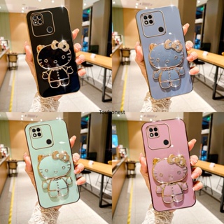 เคส Xiaomi Redmi 12 เคส Redmi Note 10 Pro เคส Redmi Note 10S Casing Redmi 10 Case Redmi 9A Case Redmi 9C Case Cute Anime Cartoon Vanity Mirror Hello Kitty Holder Phone Cover Cassing Cases Case With Metal Sheet TK โทรศัพท์มือถือ ลายการ์ตูน น่ารัก