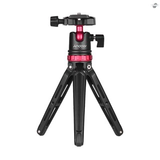 {fly} Andoer Aluminium Alloy Mini Desktop Tabletop Tripod with Panoramic Ball Head Ballhead Quick Release Plate Bubble Level 1/4 Inch Screw    DSLR DV Cameras Camcord