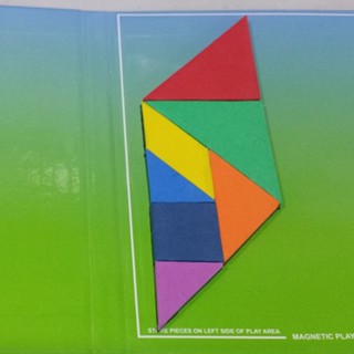 หนังสือแม่เหล็กปริศนา Tangram IQ ของเล่นเสริมการเรียนรู้ สําหรับเด็ก 150 ชิ้น AQ0T