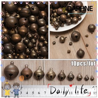 Daphne 10 ชิ้น กระดิ่งขนาดเล็ก DIY สร้อยคอต้นคริสต์มาส เครื่องประดับแฮนด์เมด ย้อนยุค สีบรอนซ์