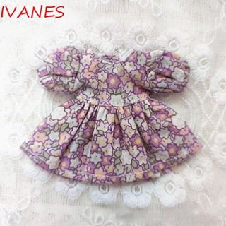 Ivanes ชุดเดรส ลายดอกไม้ Diy สําหรับตุ๊กตา 1/12 Bjd