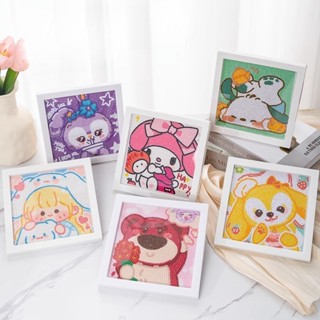 ใหม่ ชุดภาพวาดปักเพชรครอสติชคริสตัล แฮนด์เมด ลาย Sanrio Kuromi Cinnamoroll Sanrio Girls ขนาด 17 * 22 ซม. DIY ของเล่นสําหรับเด็ก