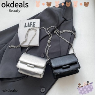 Okdeals กระเป๋าสะพายไหล่ ใต้วงแขน หนัง Pu ความจุสูง สีพื้น สไตล์มินิมอล สําหรับผู้หญิง