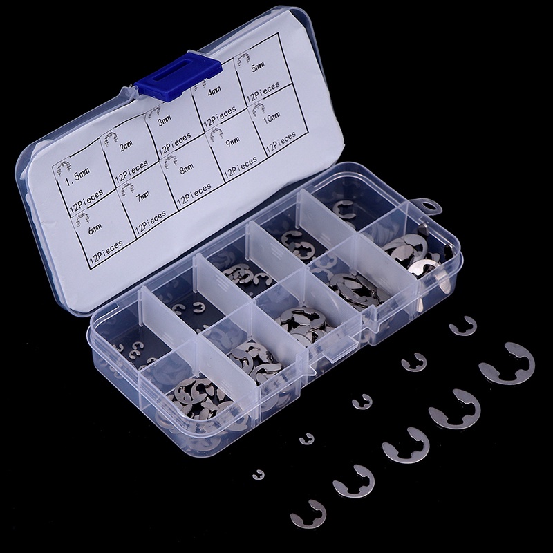 Spef ชุดคลิปสเตนเลส 304 E-Clip M1.5~M10 FE 120 ชิ้น ต่อกล่อง