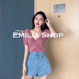 EMILIA SHOP  เสื้อยืด ครอป เสื้อยืดผู้หญิง  สวยงาม คุณภาพสูง Unique Beautiful A91K0TN 36Z230909