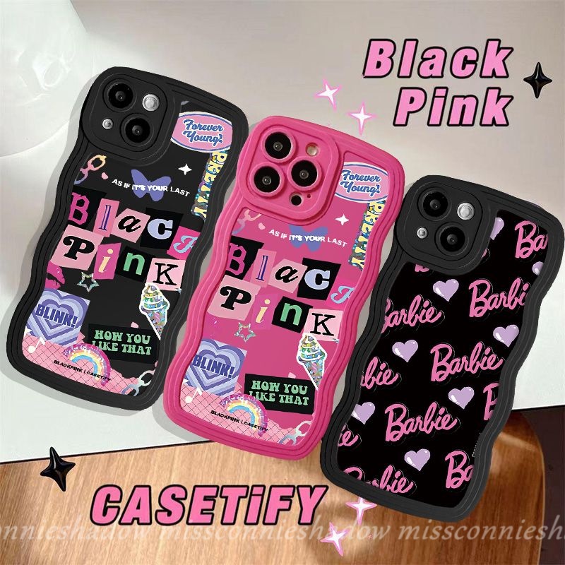 เคสโทรศัพท์มือถือแบบนิ่ม ลายกราฟฟิตี้หัวใจ บาร์บี้ สีดํา ชมพู สําหรับ Vivo Y20 Y15 Y12s Y35 Y91 Y12i Y22s Y36 Y16 Y02 Y21 Y15s Y11 Y21s Y12 Y30 Y22 Y02s V25E Y15A Y91C V25 Y17 Y33s Y93 Y50
