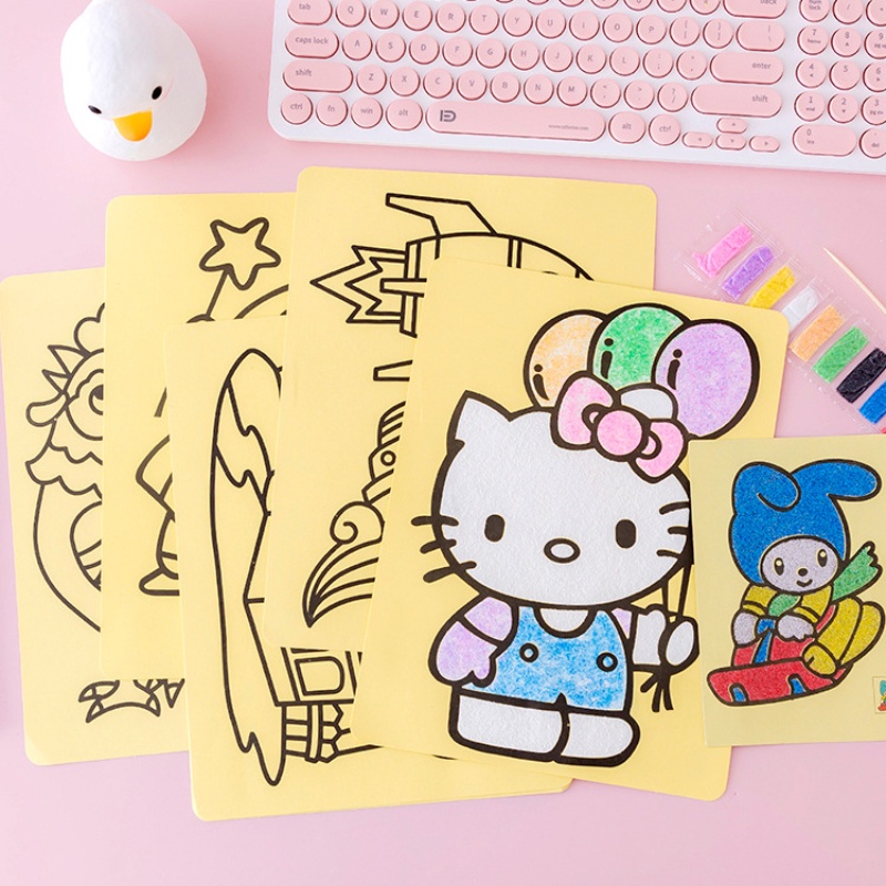ภาพวาดทราย แฮนด์เมด ขนาด 13x17 ซม. ของเล่นเสริมการเรียนรู้เด็ก DIY