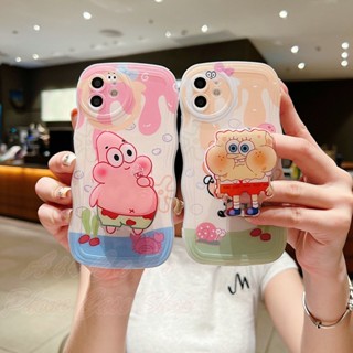 เคส iPhone 14 13 12 11 Pro Max X XR XS Max 8 7 6 6S + Plus SE 2020 14ProMax 13ProMax 12ProMax 11ProMax 8Plus 7Plus 6Plus 6SPlus Wave SpongeBob Patrick Star Popsocket Soft Case