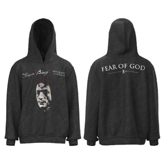 เสื้อกันหนาวลําลอง มีฮู้ด พิมพ์ลาย FEAR OF GOD Worn Wash สไตล์วินเทจ แฟชั่นสําหรับผู้ชาย และผู้หญิง