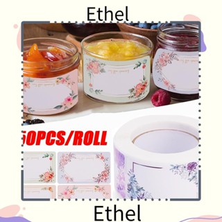 Ethel1 สติกเกอร์ฉลากฉลาก ลายดอกไม้ เขียนมือ สําหรับตกแต่งขวดซอส 250 500 ชิ้น