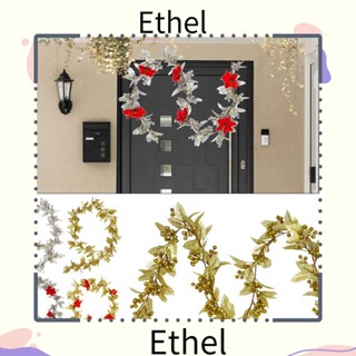 Ethel1 เถาใบไม้ประดิษฐ์ คริสต์มาส วันขอบคุณพระเจ้า พืชเทียม