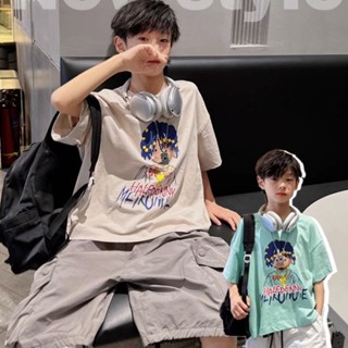 【Boy Tshirt】เสื้อยืดแขนสั้นลําลอง ผ้าฝ้าย ทรงหลวม พิมพ์ลาย Budak Lelaki Baju แฟชั่นสไตล์เกาหลี สําหรับเด็ก (1-15 ปี)