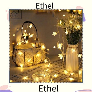 Ethel1 สายไฟหิ่งห้อย LED รูปดาว ใช้แบตเตอรี่ สําหรับตกแต่งปาร์ตี้คริสต์มาส