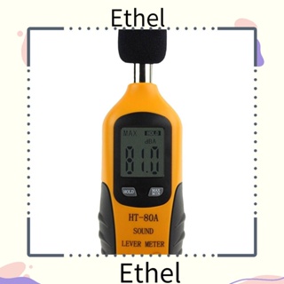 Ethel1 เครื่องวัดระดับเสียงดิจิทัล หน้าจอ LCD ไฟแบ็คไลท์ สีเหลือง 40dB เป็น 130dB แบบพกพา สําหรับห้องเรียน