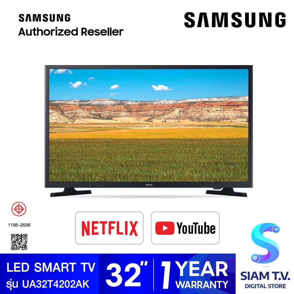 SAMSUNG LED Smart TV รุ่น UA32T4202AKXXT สมาร์ททีวีขนาด 32 นิ้ว โดย สยามทีวี by Siam T.V.