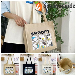 Oceanmapdz กระเป๋าถือ กระเป๋าสะพายไหล่ ทรงโท้ท ลายการ์ตูน Snoopy ความจุขนาดใหญ่ สําหรับสตรี