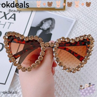 Okdeals แว่นกันแดด หัวใจ สุดเท่ ส่องแสง ความรัก หัวใจ ฮิปฮอป แว่นตากันแดด สําหรับผู้หญิง