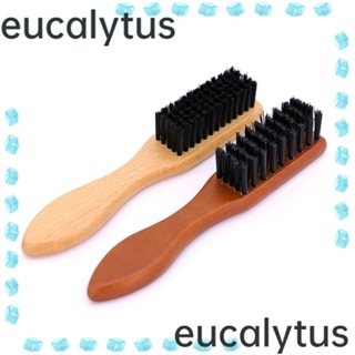 Eucalytus1 แปรงหวีผม ด้ามจับไม้ สไตล์เรโทร สําหรับร้านทําผม 2 ชิ้น