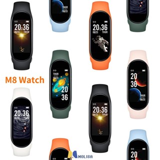 M8 Smart Watch อัตราการเต้นหัวใจความดันโลหิตติดตามการออกกำลังกายกีฬากันน้ำสมาร์ทวง8สร้อยข้อมือ MOLISA MOLISA