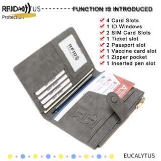 Eutus ผ้าคลุมหนังสือเดินทาง RFID แบบพกพา กันขโมย