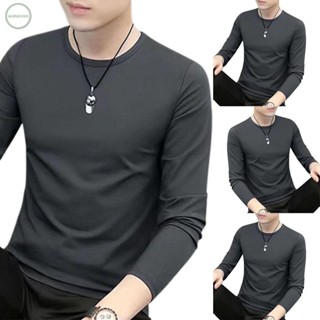 GORGEOUS~Men Tops Shirts Slim Fit Soft Solid Color Tee Blouse Breathable Casual