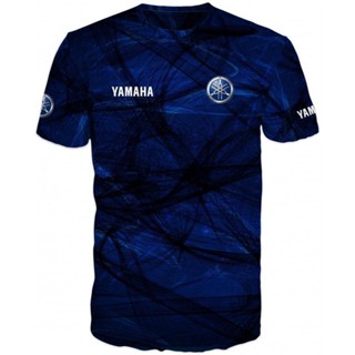 เสื้อยืด พิมพ์ลายรถแข่ง Yamaha 3 มิติ