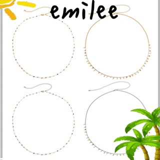 Emilee สายโซ่ลูกปัด ทรงกลม ประดับพู่ เรขาคณิต ดาว หลากสี เรียบง่าย สําหรับผู้หญิง