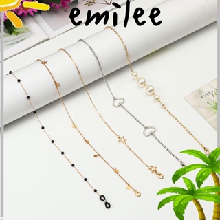 EMILEE สายโซ่คล้องแว่นตา ประดับลูกปัดคริสตัล ป้องกันการสูญหาย สําหรับผู้หญิง และผู้ชาย