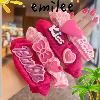 Emilee ยางรัดผมหางม้า แบบยืดหยุ่น สีพื้น เครื่องประดับ สําหรับตุ๊กตาบาร์บี้