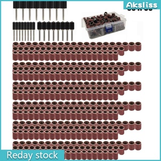 Aks ชุดดรัมกระดาษทรายขัดเล็บ 384 ชิ้น รวมปลอกกระดาษทรายขัดเล็บ 360 ชิ้น 24 ชิ้น สําหรับเครื่องมือโรตารี่ Dremel