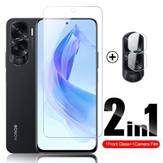 2 IN 1 Tempered Glass Protective Film For Honor 90 70 Pro Plus 70Pro+ 90Pro 90Lite Honor70 Honor90 5G 9H Full Cover HD Clear Tempered Glass Screen Protector Back Camera Lens Film