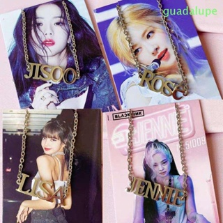 Guadalupe สร้อยคอโซ่สเตนเลส จี้ตัวอักษร JISOO LISA BLACKPINK สไตล์ฮิปฮอป สําหรับผู้หญิง