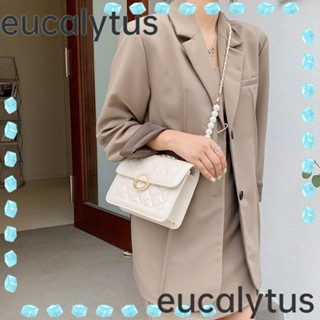 Eucalytus1 กระเป๋าสะพายข้าง หนัง PU ลายสก๊อต ขนาดเล็ก สําหรับผู้หญิง