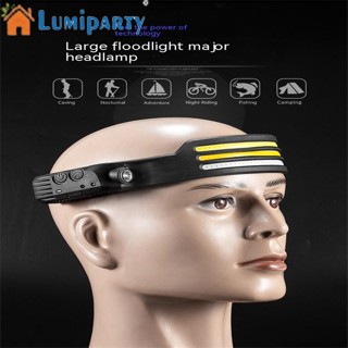 Lumiparty ไฟหน้า Led Cob เหนี่ยวนํา พร้อมแบตเตอรี่ในตัว หลายโหมดไฟ ชาร์จ Usb