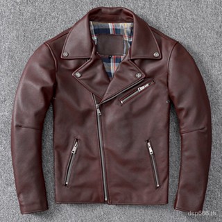 Harley tough guy heavy motorcycle motorcycle clothing retro first layer cowhide leather leather coat mens short slim fit coat X5BQ