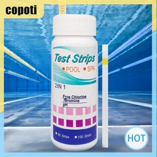 Copoti กระดาษทดสอบคลอรีน ค่า PH โบรมีน อุปกรณ์เสริม สําหรับบ้าน ตู้ปลา 100 ชิ้น